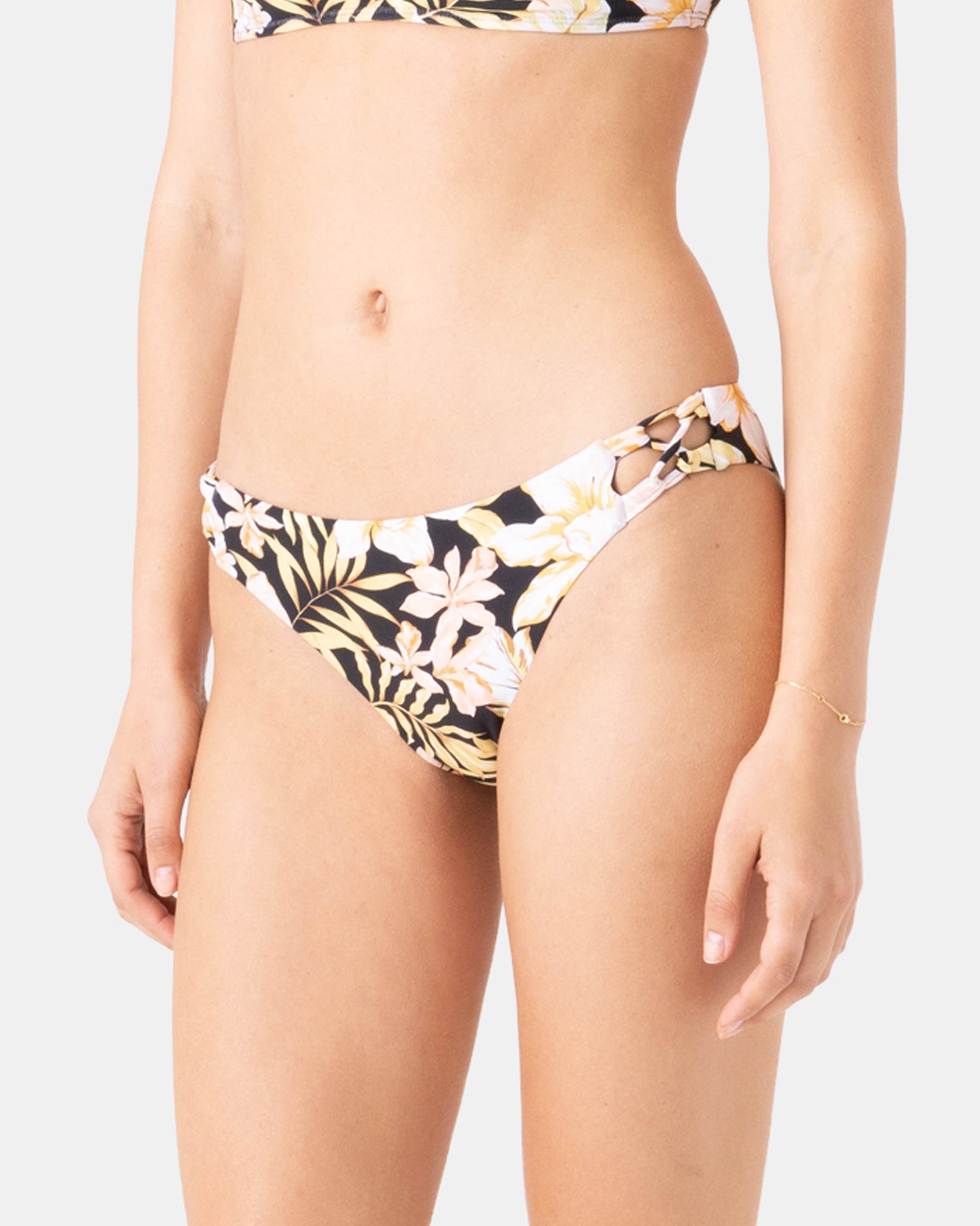Tropical Hipster Lace Side Full Bikini Bottom - Roxy