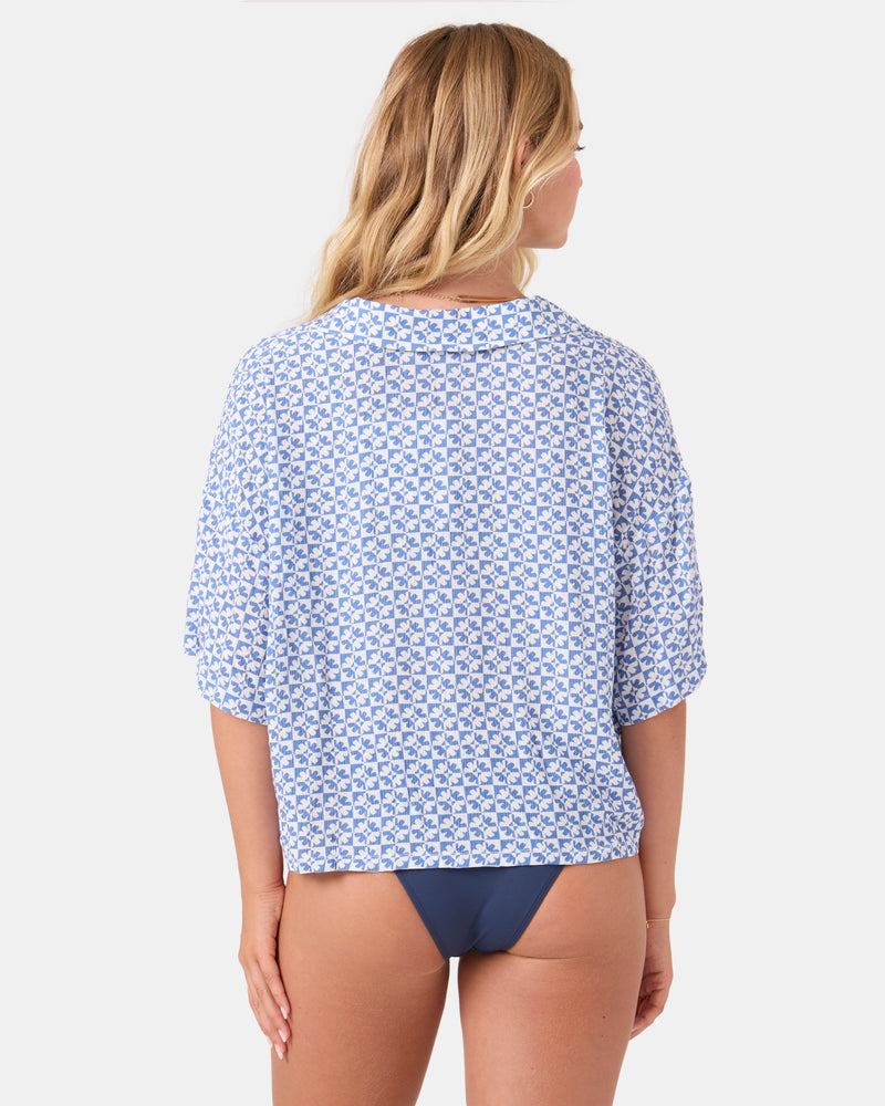 Hazy Dazy Cropped Button Up Cover Up - Roxy