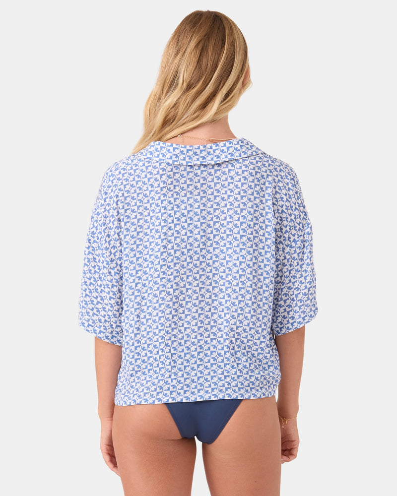 Hazy Dazy Cropped Button Up Cover Up - Roxy