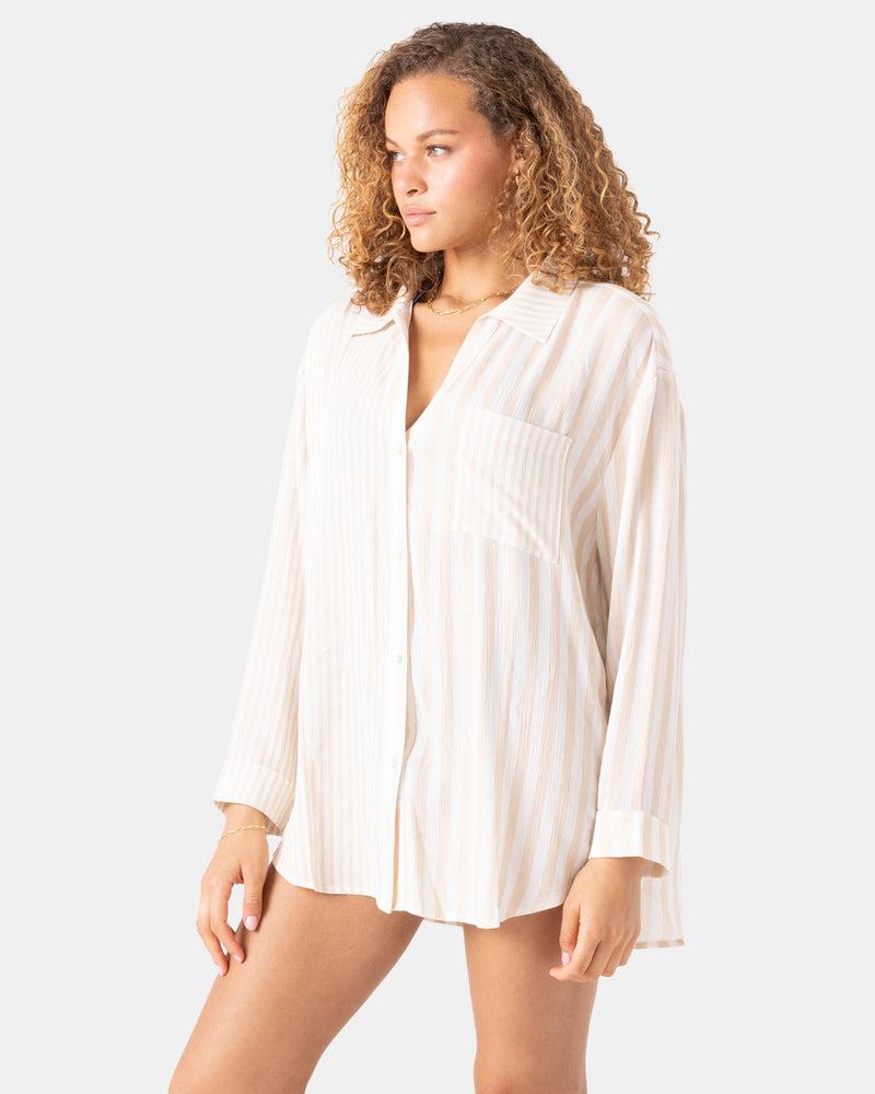 Stripe Out Cover Up Shirt - Roxy