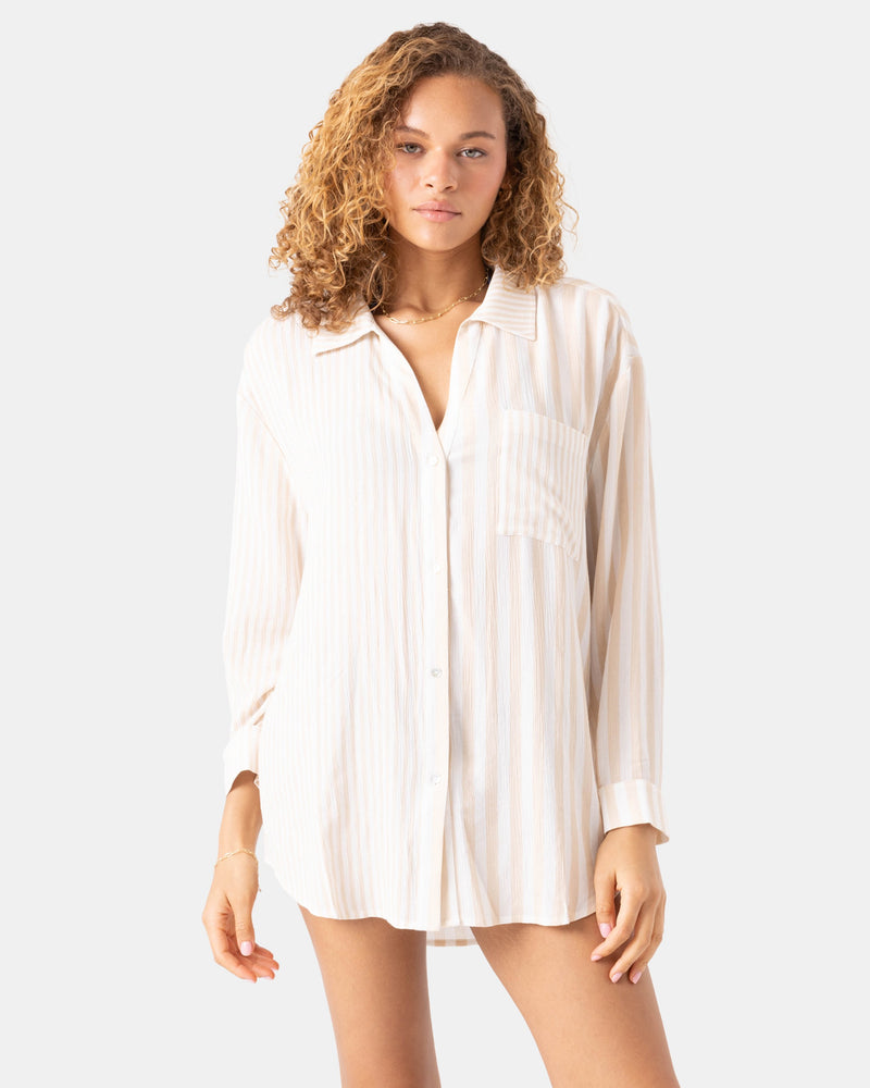 Stripe Out Cover Up Shirt - Roxy