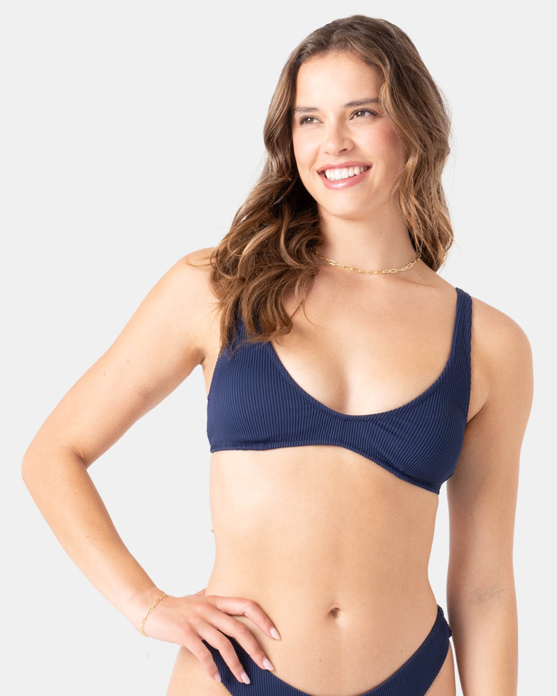 Rib Roxy Love Scoop Bralette Bikini Top - Roxy