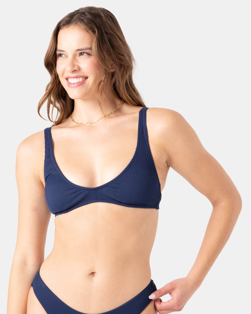 Rib Roxy Love Scoop Bralette Bikini Top - Roxy