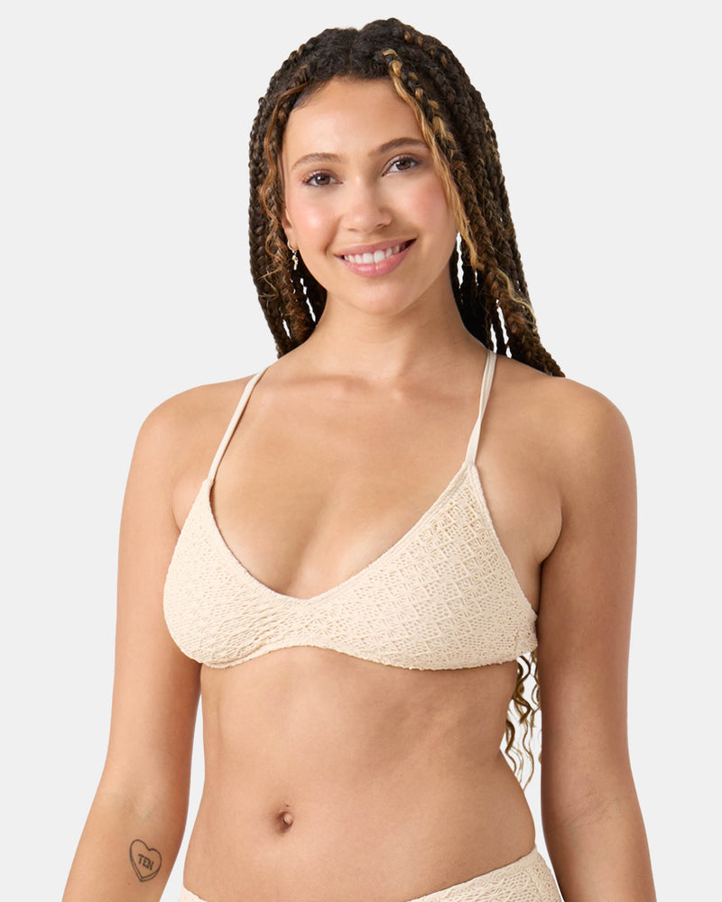 Crochet Athletic Triangle Bikini Top - Roxy