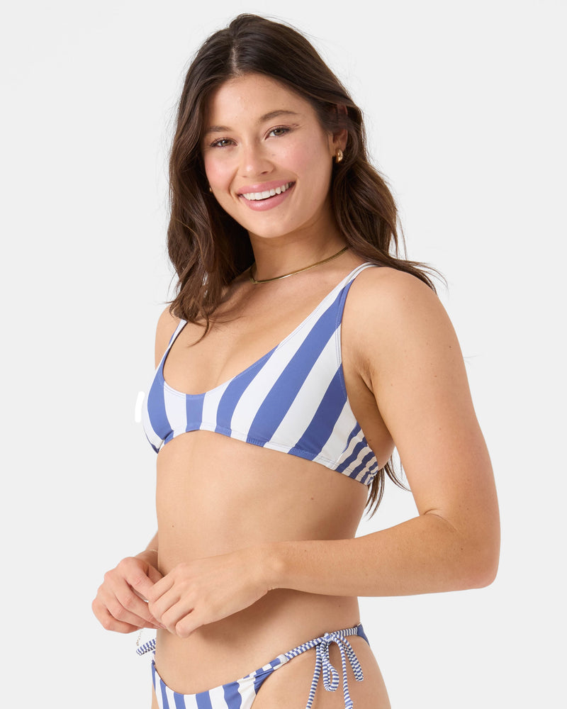 Stripe Out Scoop Bralette Bikini Top - Roxy