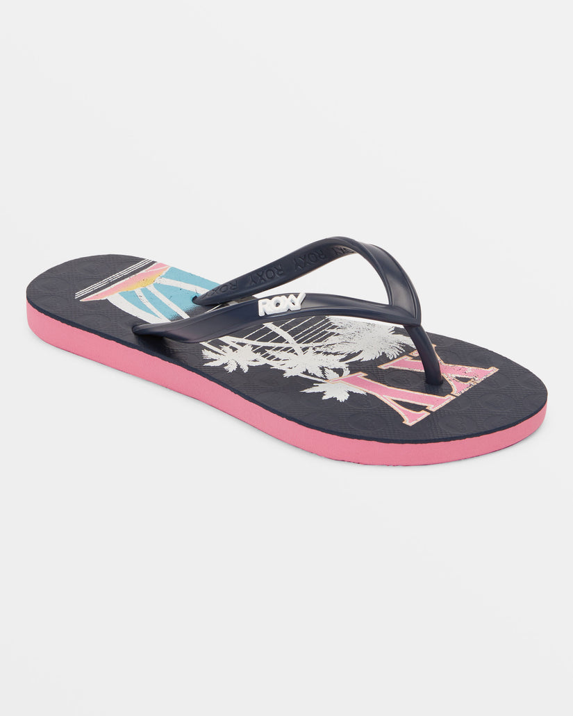 Girls 4-16 Viva Stamp Sandals - Baja Blue/Crazy Pink