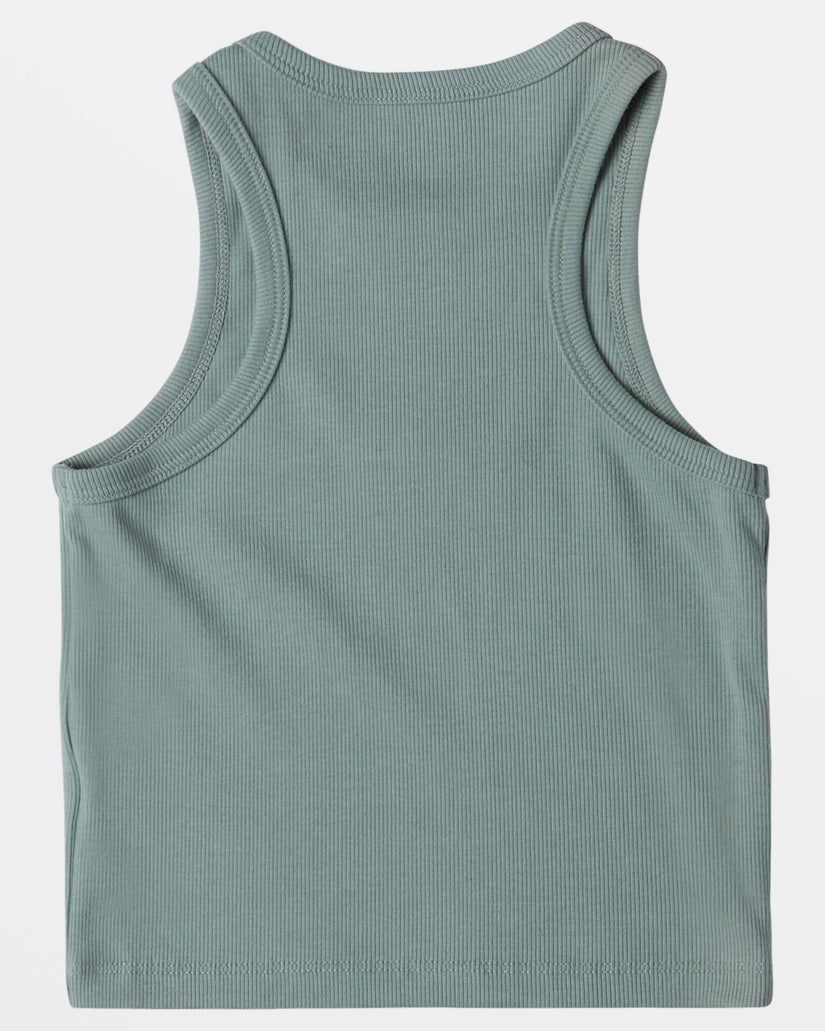 Girls 4-16 Daisy Chain Ribbed Tank Top - Blue Surf