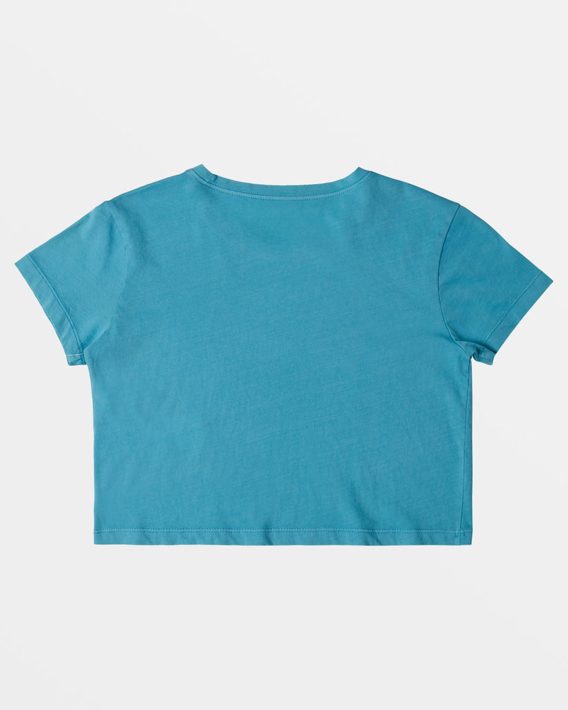 Girls 4-16 Hibiscus Collegiate Cropped T-Shirt - Maui Blue