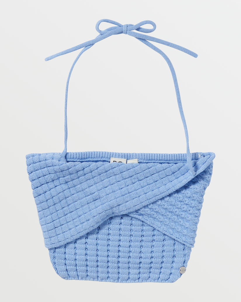 Venice Knit Halter Top - Bel Air Blue