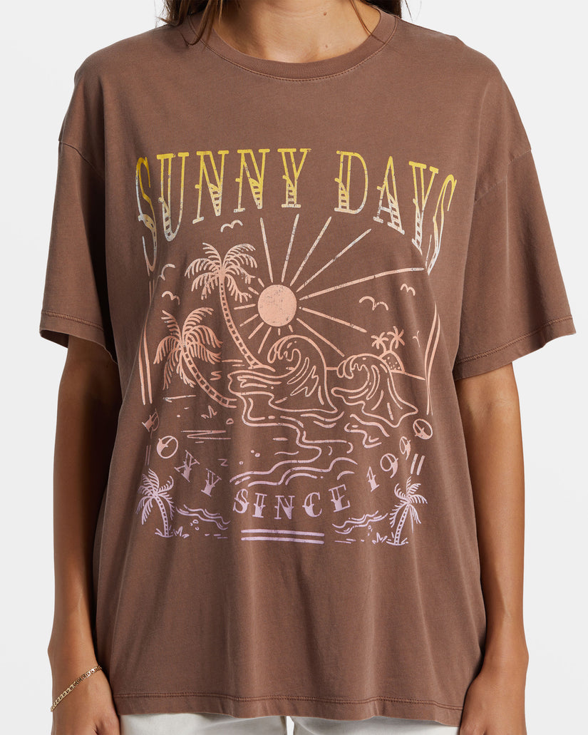 Sunny Days Oversized Boyfriend T-Shirt - Root Beer