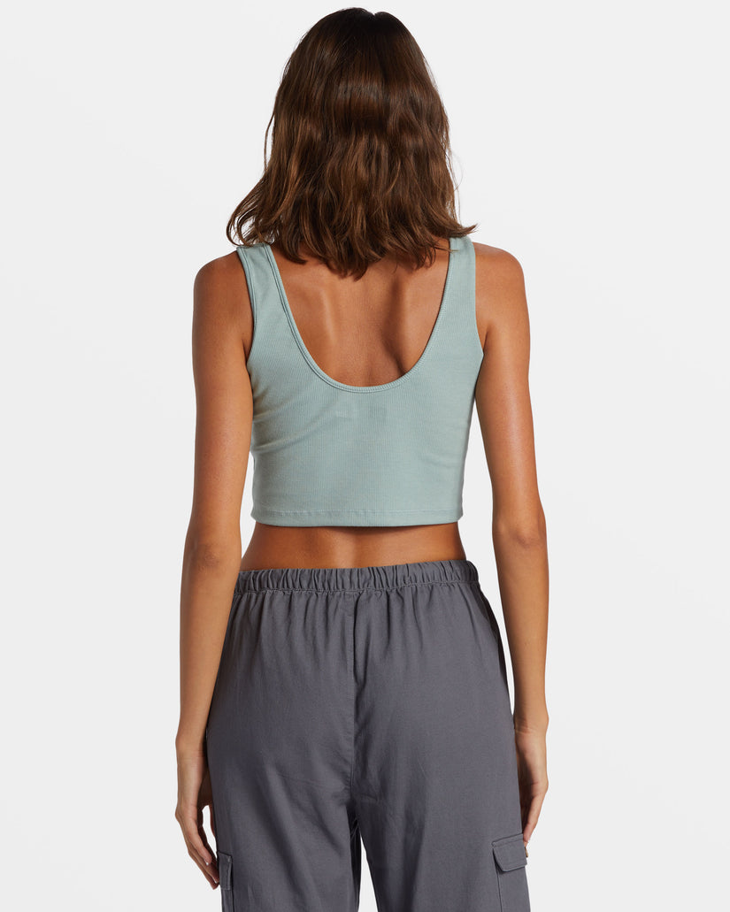 Roxify Dive In Cropped Tank Top - Blue Surf