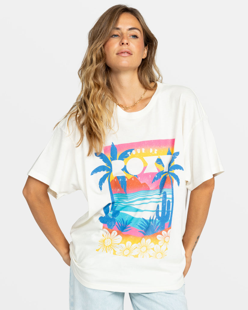 Tour De Roxy Oversized T-Shirt - Egret