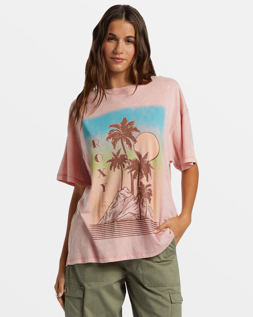Palm Springs Oversized T-Shirt - Mauve Glow