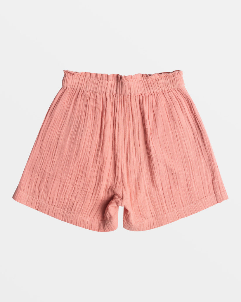 Girls 4-16 What A Vibe Relaxed Beach Shorts - Mauve Glow