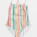 Girls 4-16 Siesta Stripe One-Piece Swimsuit - White Salty Stripe