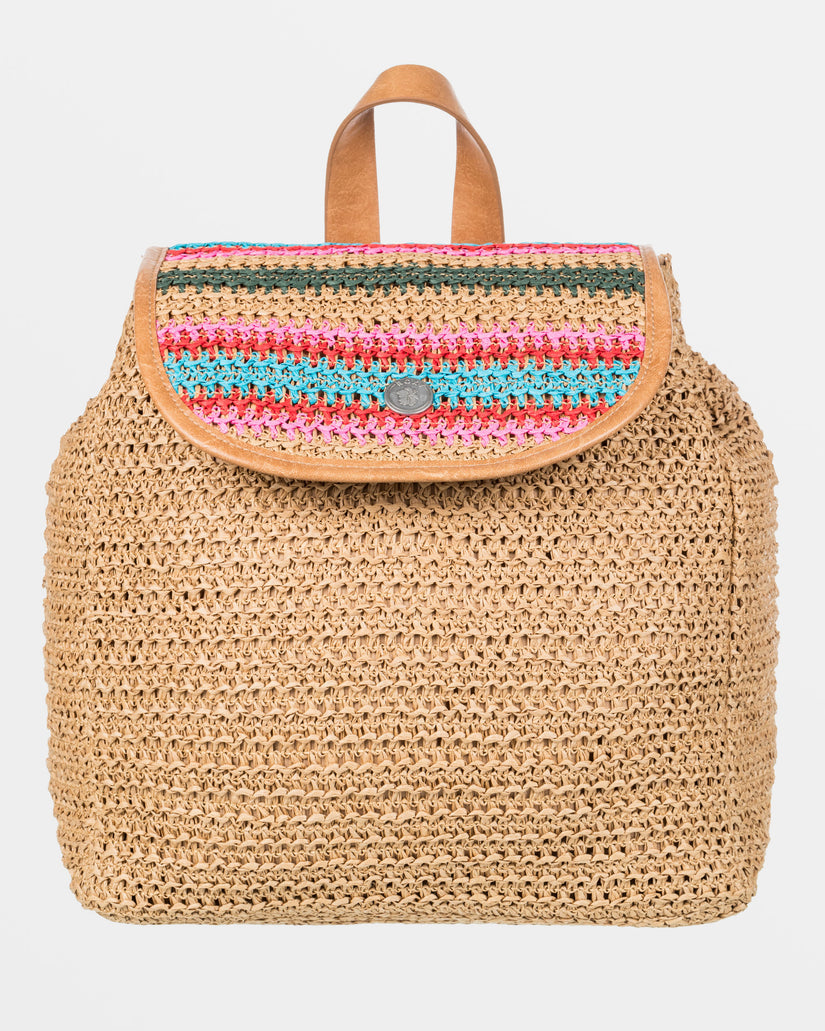 Coco Pearl Straw Backpack - Natural