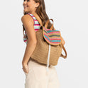 Coco Pearl Straw Backpack - Natural