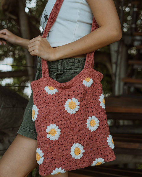 Wandering Beach Crochet Tote Bag