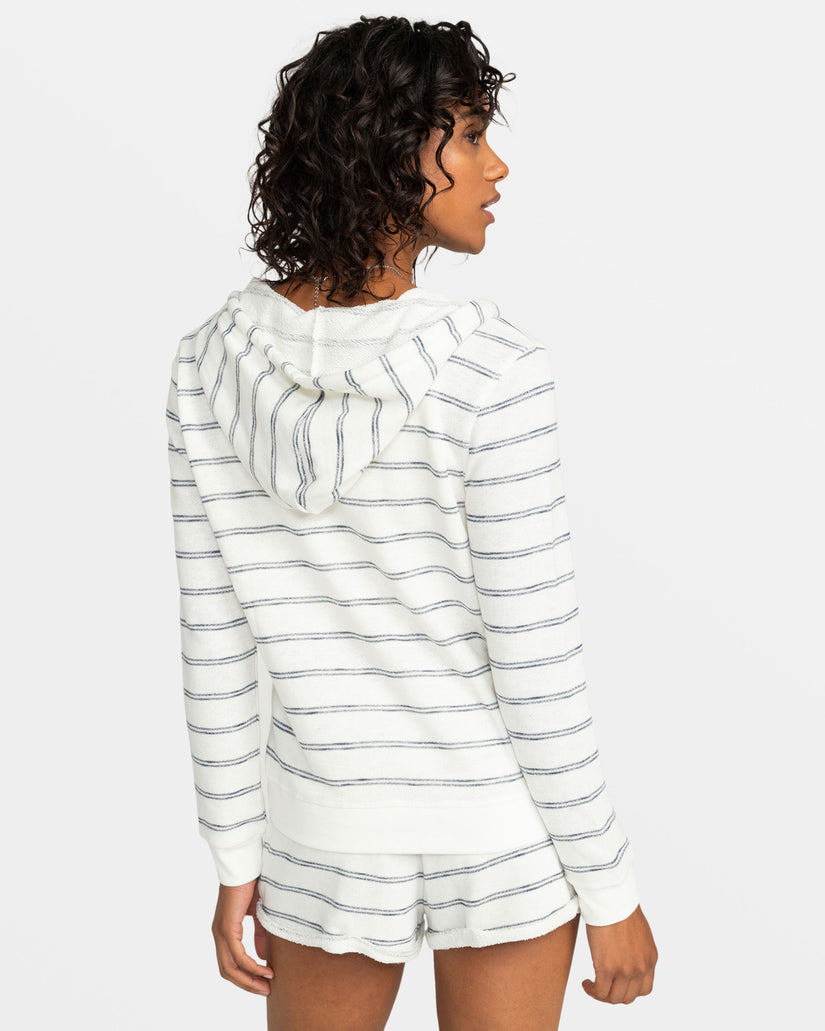 Perfect Wave Stripes Zip-Up Hoodie - Snow White Horiz Will Stripes