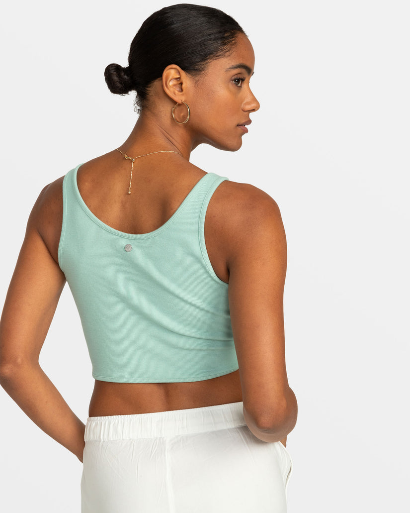 Riviera Cropped Tank Top - Blue Surf