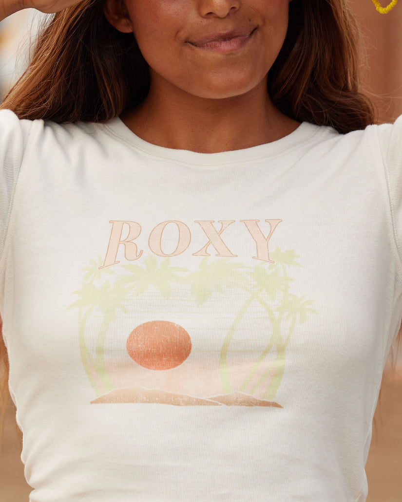 Roxy All Day Shrunken T-Shirt - Egret