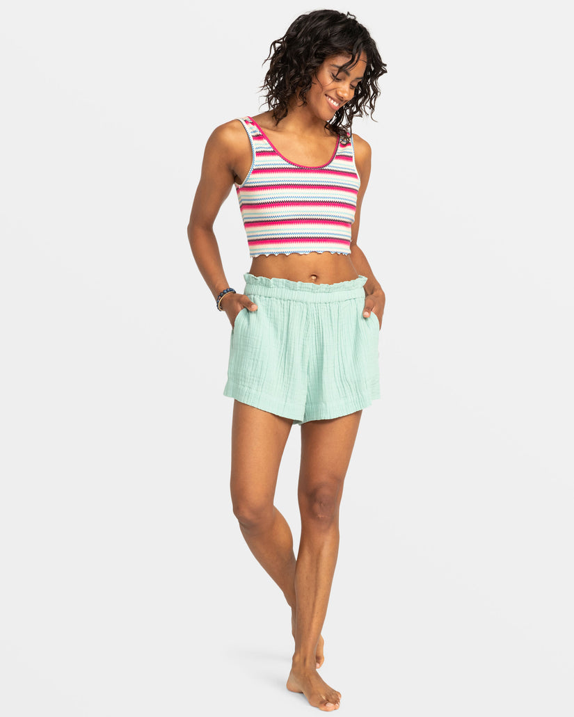 What A Vibe Relaxed Beach Shorts - Blue Surf