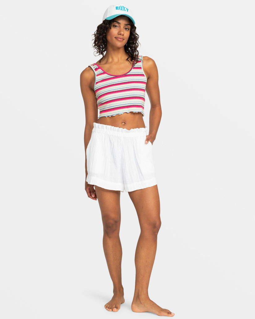 What A Vibe Relaxed Beach Shorts - Snow White