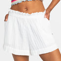 What A Vibe Relaxed Beach Shorts - Snow White