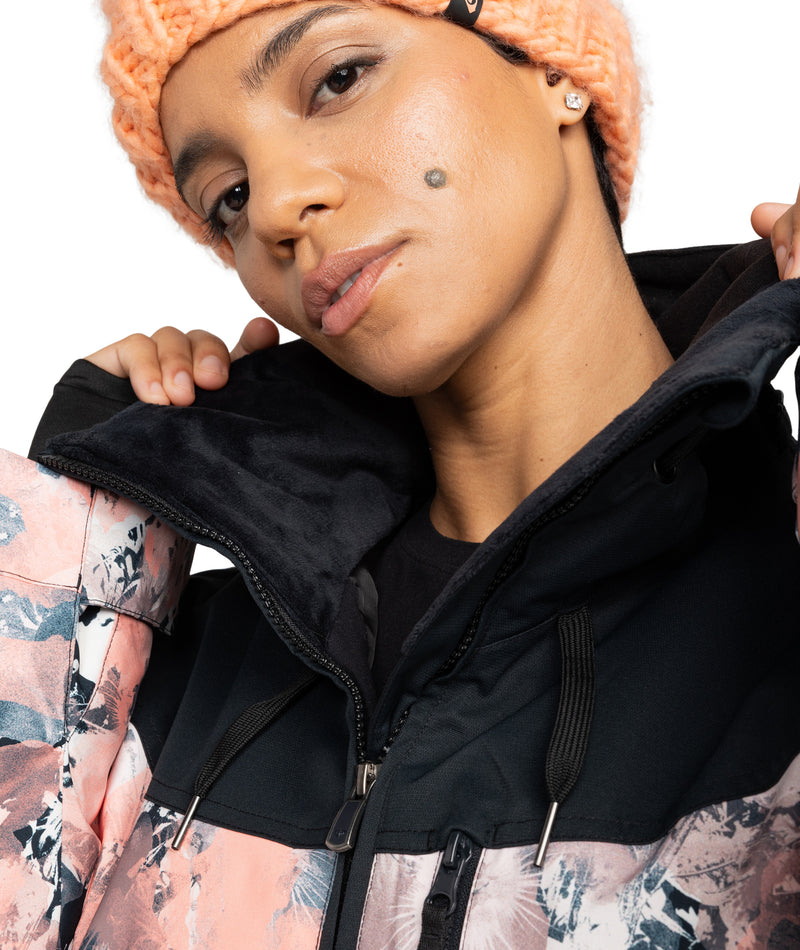 Presence Parka Jacket - Peach Pink Dreamy Picture - Roxy