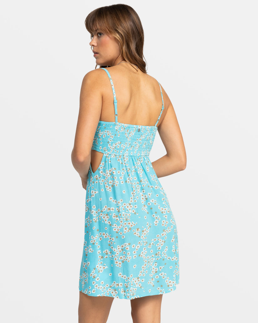 Hot Tropics Flowy Mini Dress - Maui Blue Margarita