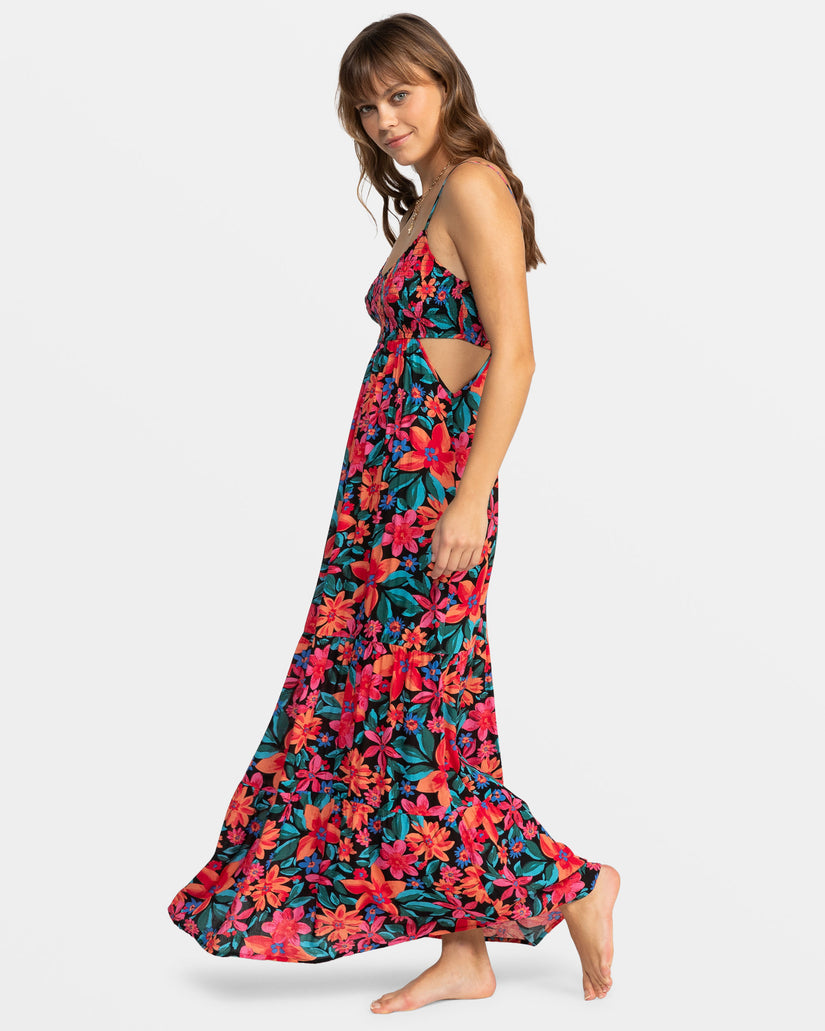 Hot Tropics Flowy Maxi Dress - Anthracite Floral Fiesta