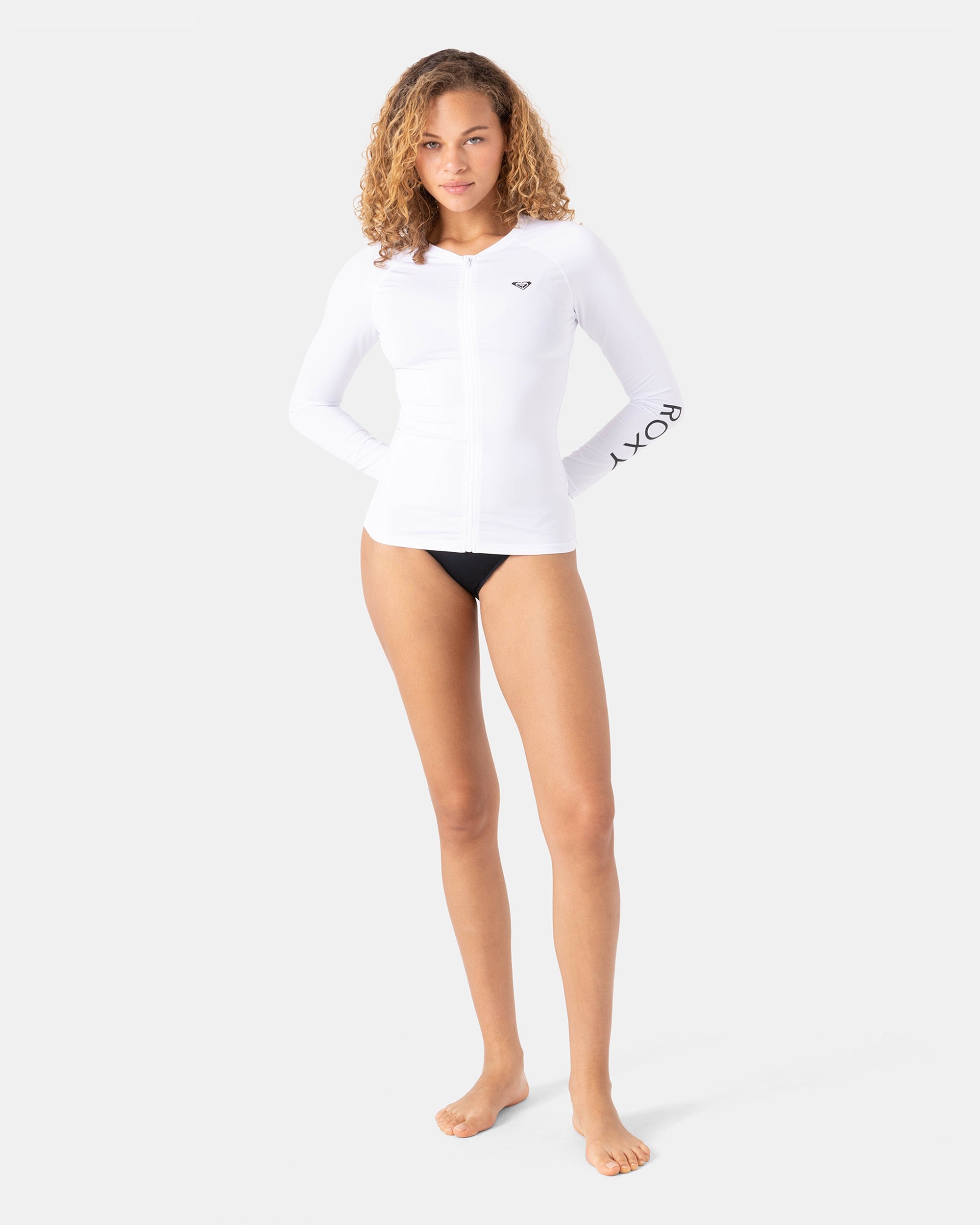 New Essentials Long Sleeve Zip Rashguard - Roxy