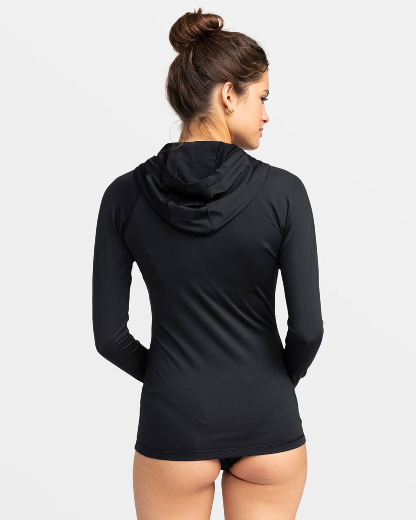 New Essentials Hooded Long Sleeve Zip-Up Rashguard - Anthracite