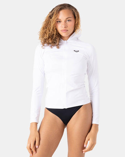 New Essentials Long Sleeve Hoodie Zipped Rashguard - Roxy