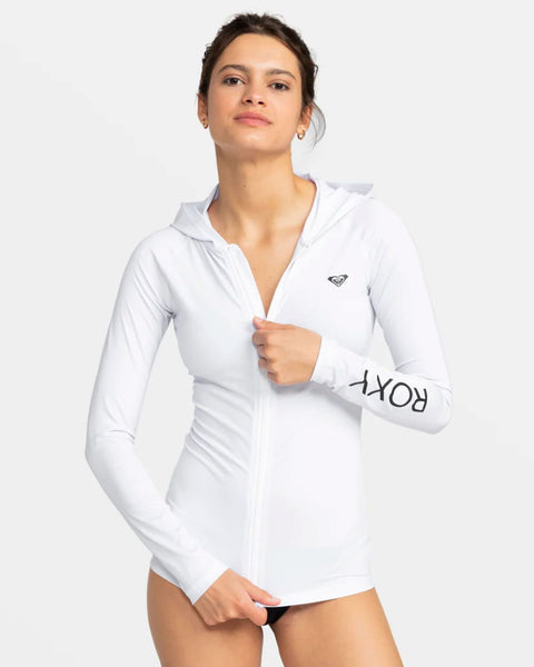 New Essentials Long Sleeve Hoodie Zipped Rashguard - Roxy