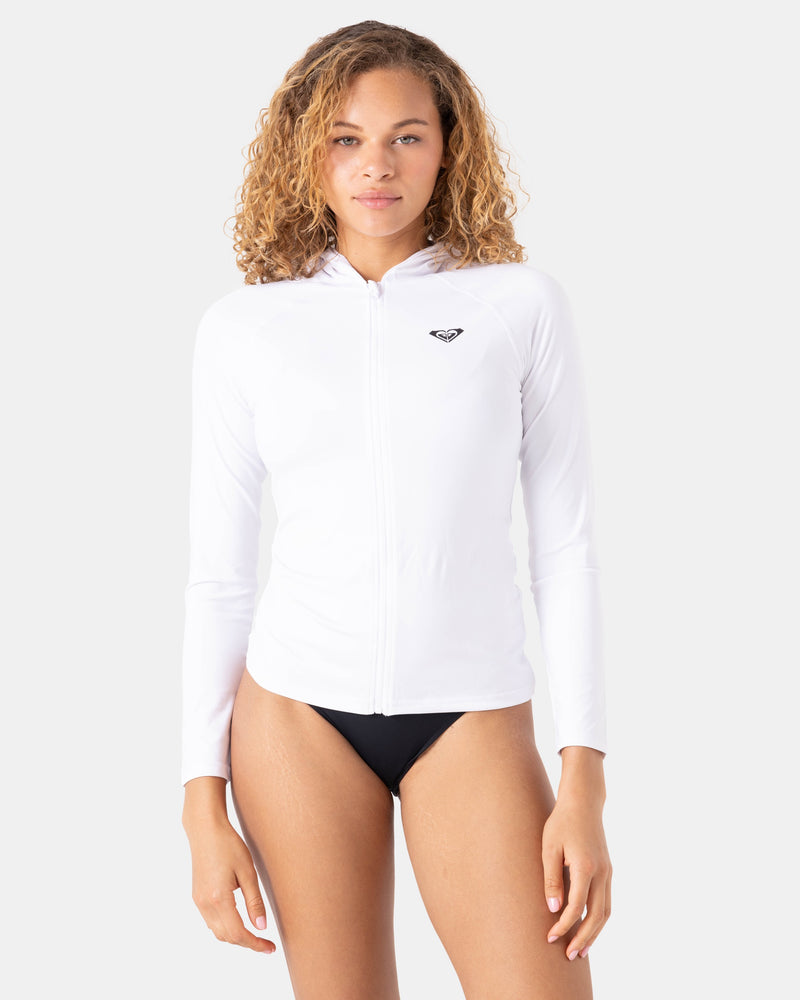 New Essentials Long Sleeve Hoodie Zipped Rashguard - Roxy