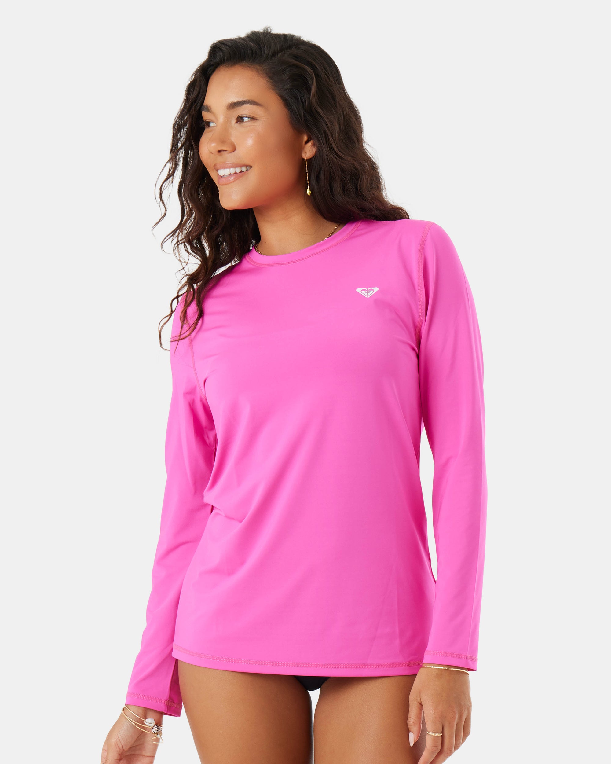 New Enjoy Waves Long Sleeve Lycra Rashguard - Maui Pink - Roxy