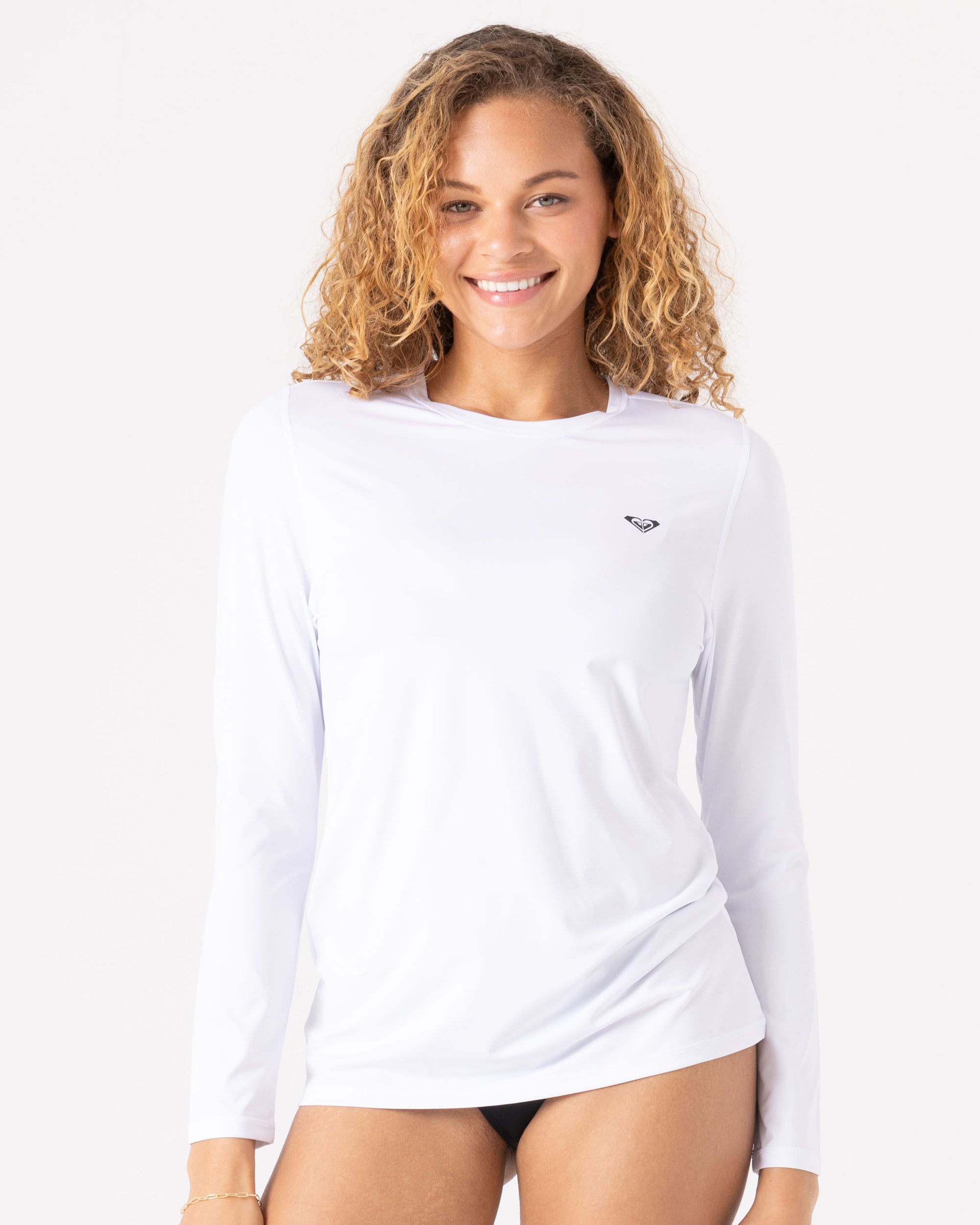 New Enjoy Waves Long Sleeve Lycra Rashguard - Bright White - Roxy