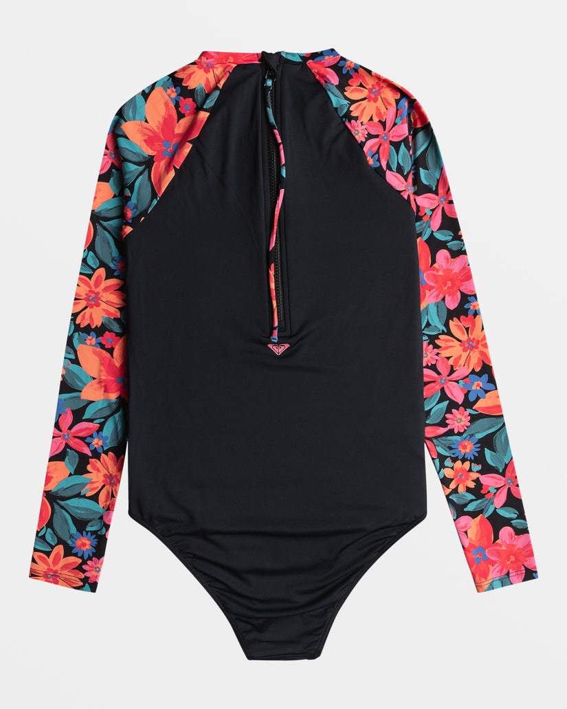 Floral Fiesta Long Sleeve Swimsuit - Anthracite Floral Fiesta