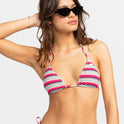 Paraiso Stripe Tiki Triangle Bikini Top - Brazilian Sand Paraiso Stripe