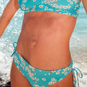 Printed Beach Classics Hipster Tie Side Bikini Bottoms - Maui Blue Margarita