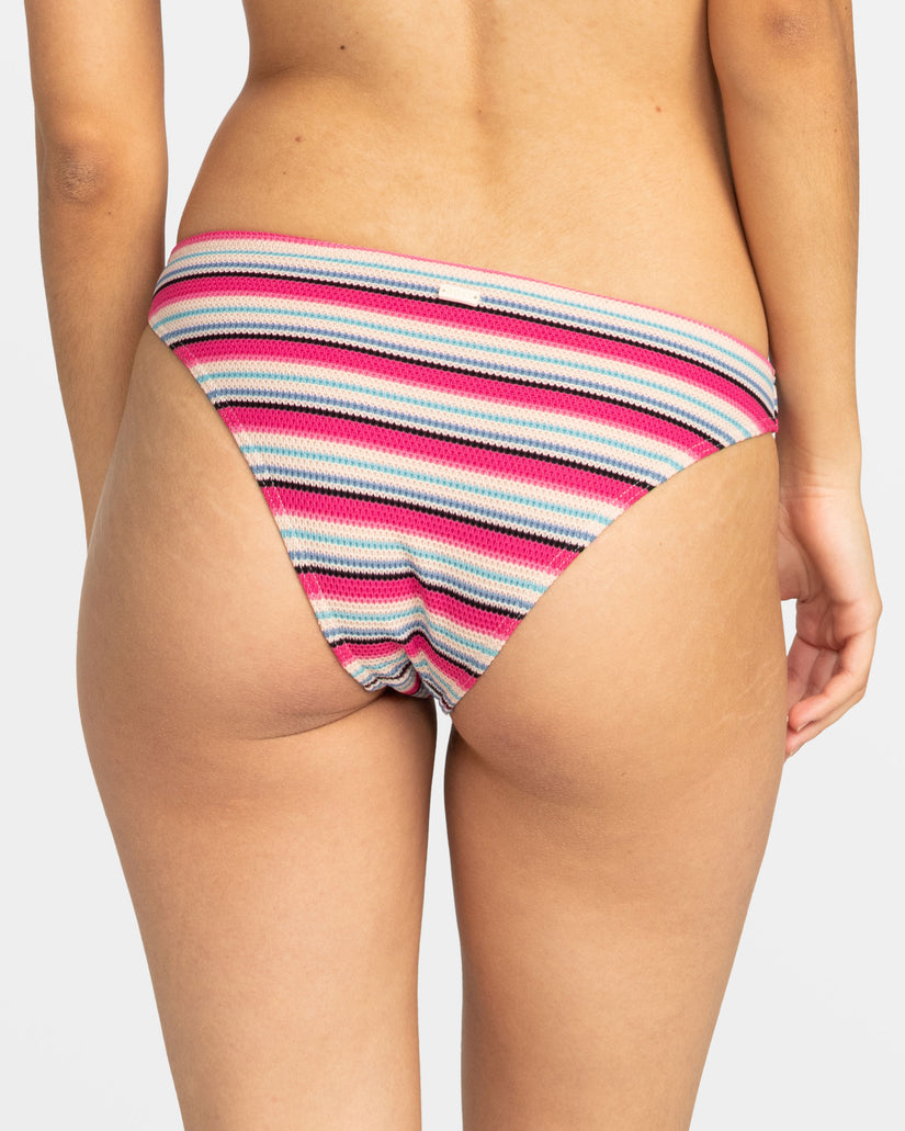 Paraiso Stripe Moderate Bikini Bottoms - Brazilian Sand Paraiso Stripe