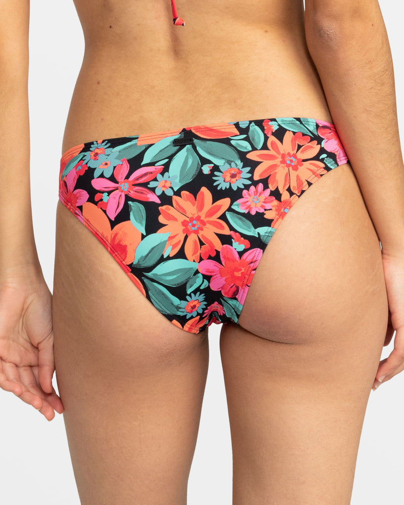 Printed Beach Classics Moderate Bikini Bottoms - Anthracite Floral Fiesta