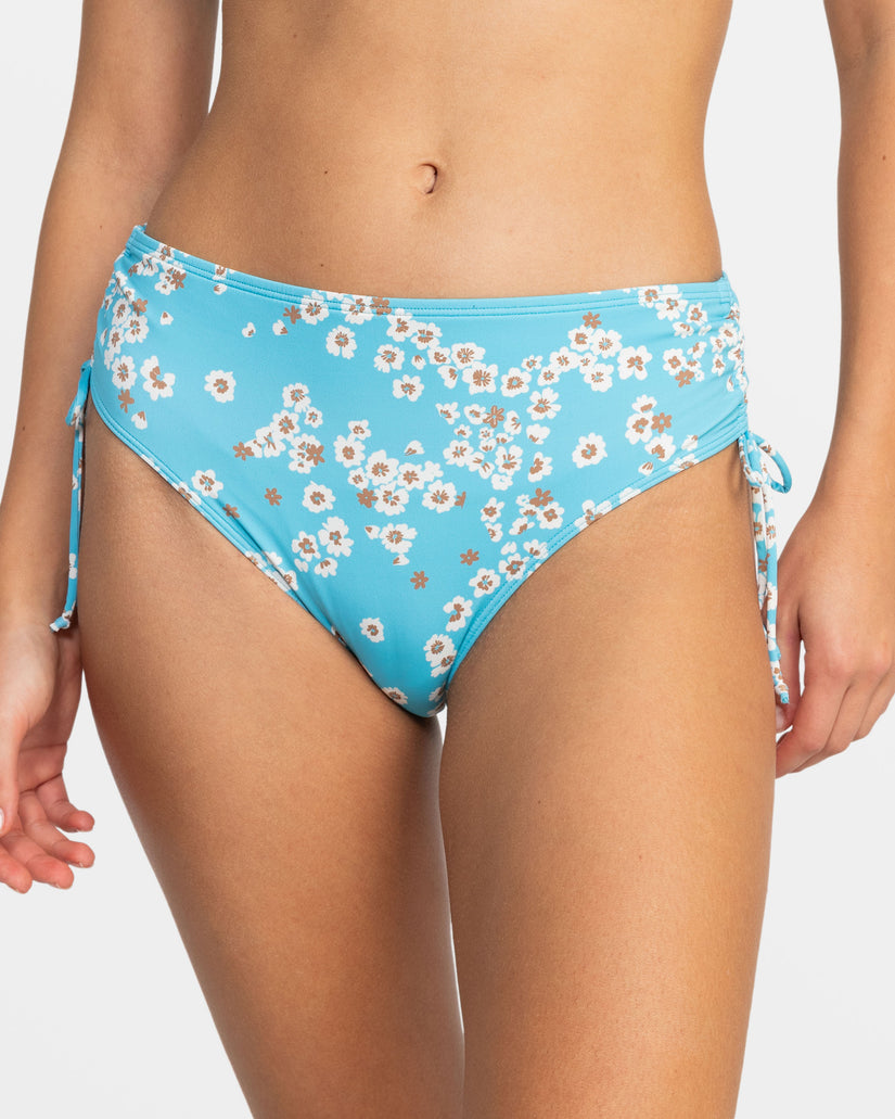 Printed Beach Classics Side Tie Moderate Bikini Bottoms - Maui Blue Margarita