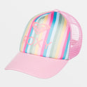 Sweet Emotions Trucker Hat - Maui Blue Rainbow Stripe