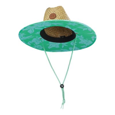 Pina To My Colada Straw Panama Hat - Hula Hibiscus Spring Bud - Roxy