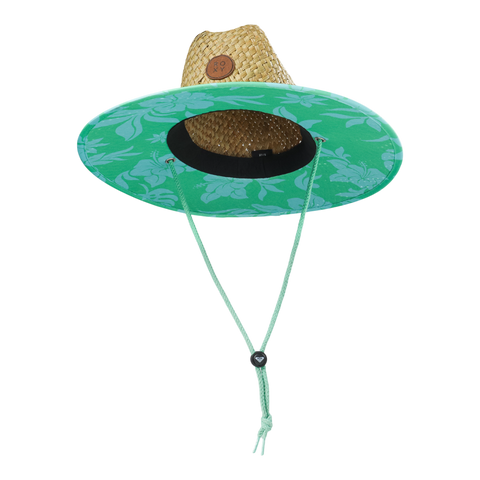 Pina To My Colada Straw Panama Hat - Hula Hibiscus Spring Bud - Roxy