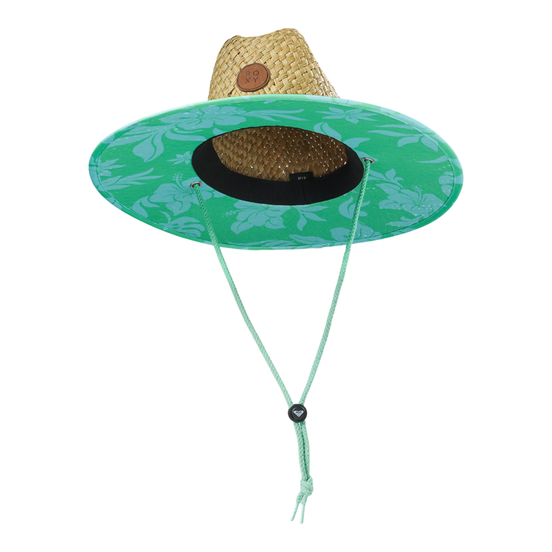 Pina To My Colada Straw Panama Hat - Hula Hibiscus Spring Bud - Roxy