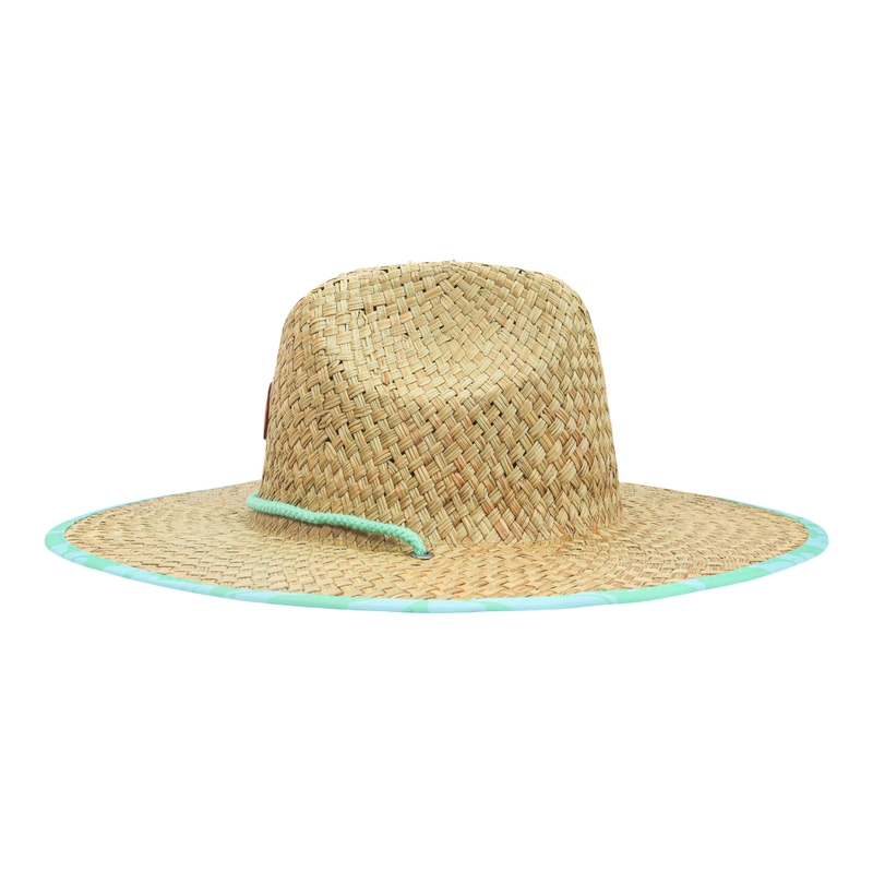 Pina To My Colada Straw Panama Hat - Hula Hibiscus Spring Bud - Roxy