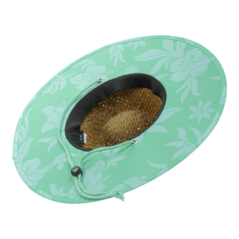 Pina To My Colada Straw Panama Hat - Hula Hibiscus Spring Bud - Roxy